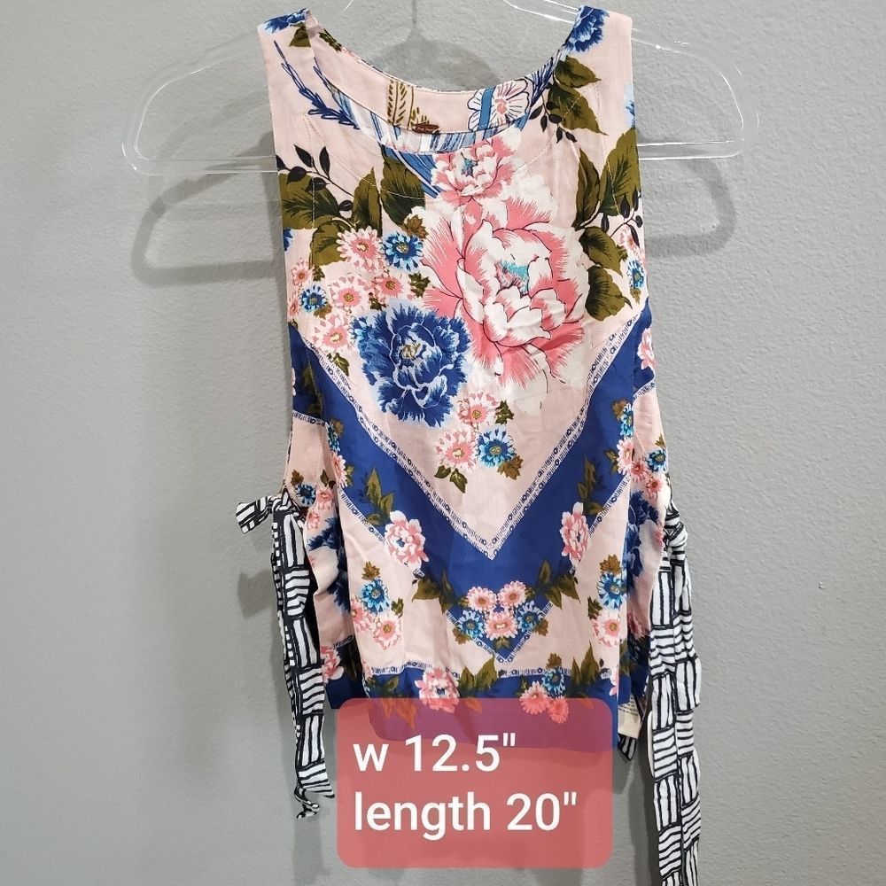 NWT Free People floral tie blouse - Picture 4 of 5